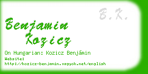 benjamin kozicz business card